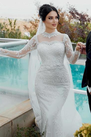 Vintage Wedding Dresses Mermaid Style With Sleeves Lace Wedding Dresses_9