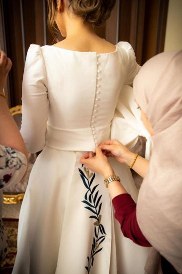 Elegant A-line Long Sleeve Wedding Dresses | Appliques Bridal Gowns Online_2