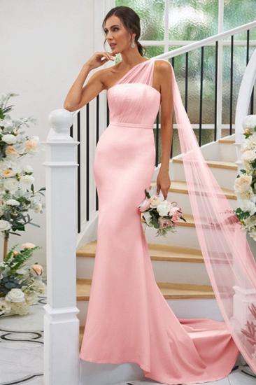 Designer Bridesmaid Dresses Cheap | Pink maid of honor dresses long_7