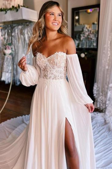 Summer wedding dresses chiffon | Simple wedding dresses with lace_2