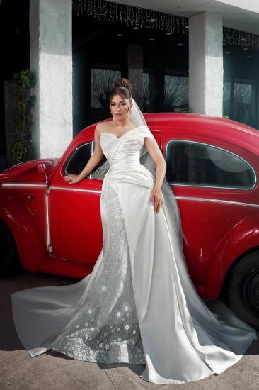 Designer Wedding Dresses Mermaid Style with Lace Satin Bridal Gowns_11