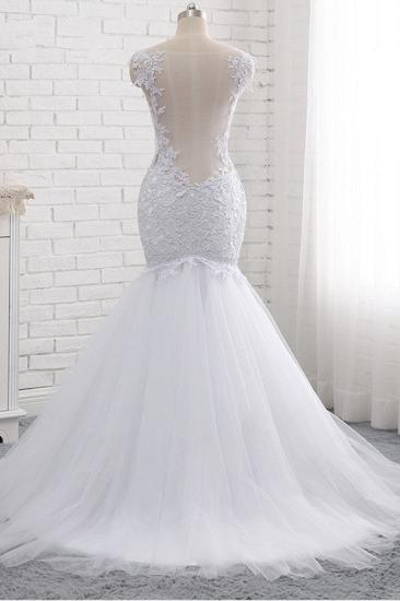 Bradyonlinewholesale Mordern Straps V-Neck Tulle Lace Wedding Dress Sleeveless Appliques Beadings Bridal Gowns Online_2
