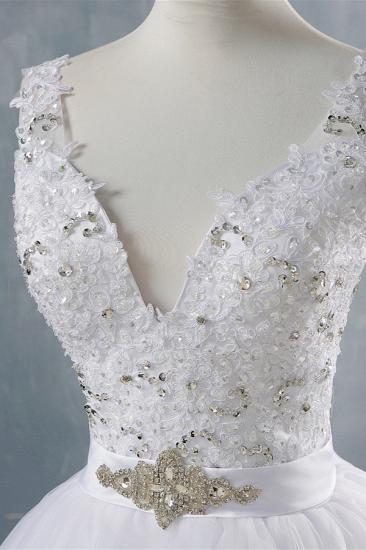 Bradyonlinewholesale Chic Starps V-Neck Beadings Tulle Wedding Dress Sleeveless Appliques Bridal Gowns with Rhinestones_7