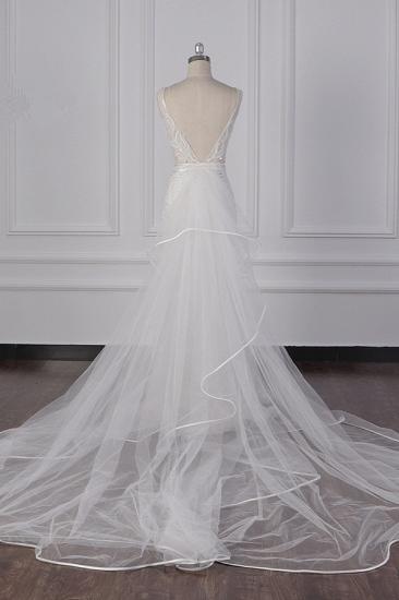 Bradyonlinewholesale Glamorous Jewel Beadings Sheath Wedding Dress Tulle Beadings Appliques Bridal Gowns On Sale_2