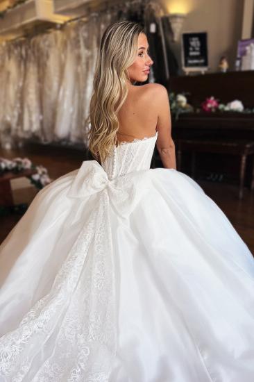 Vintage Wedding Dresses A Line Satin Simple Bridal Dress Cheap_3