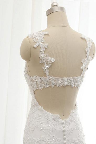 Bradyonlinewholesale Elegant Straps Sweetheart Lace Wedding Dress Sexy Backless Sleeveless Appliques Bridal Gowns with Beadings_5