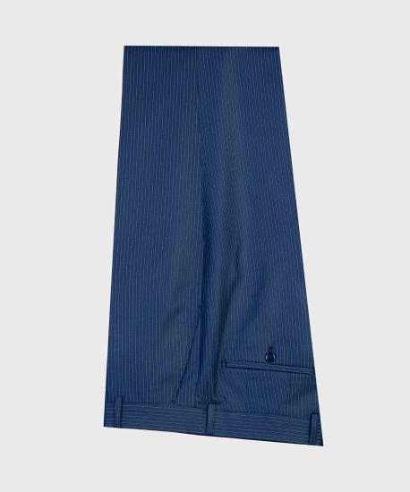 Navy Point Collar Double Breasted Two-Piece Men's Suit_5