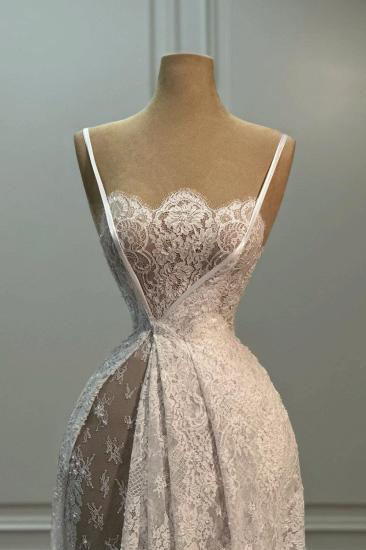 Simple Evening Dresses Long White Prom Dresses Ball Gowns Lace_2