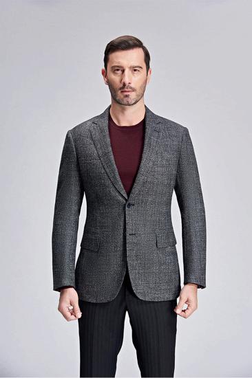 Mens Classic Grey Blazer Casual Business Jacket_1