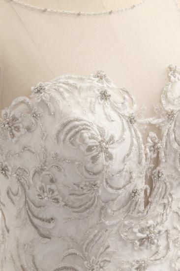 Bradyonlinewholesale Elegant White Sleeveless Jewel Wedding Dresses With Appliques Mermaid Lace Bridal Gowns Online_4