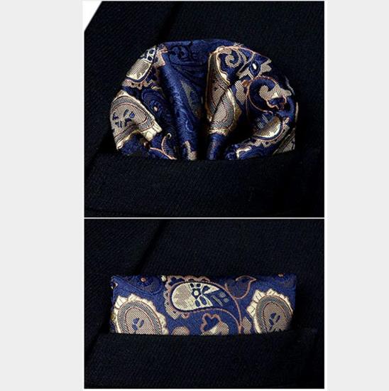 Blue and Tan Paisley Waistcoat Set for Men_4