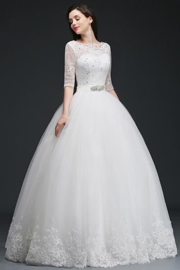 AMERICA | Ball Gown Floor Length Tulle Glamorous Wedding Dresses with Lace_3