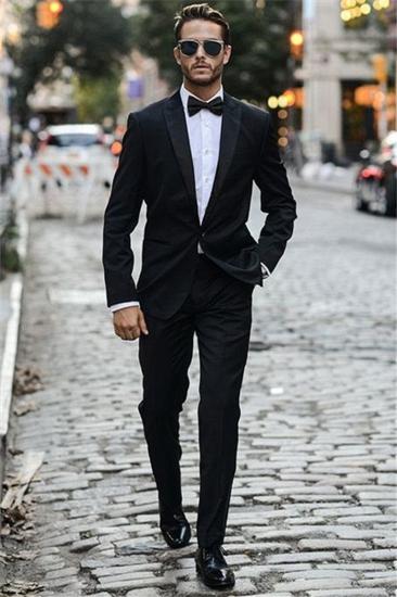Black Business Mens Suit | Fashion One-Click Wedding Dress Tuxedo