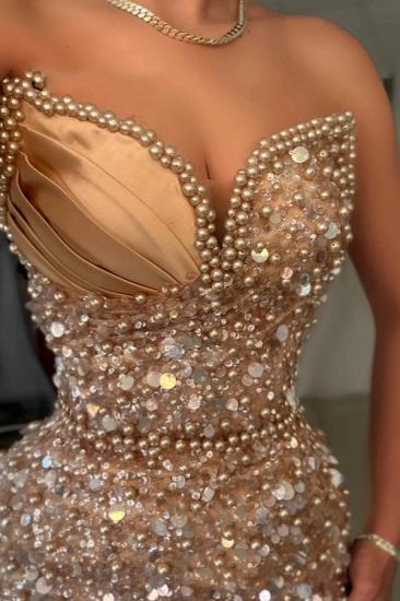 Charming Beaded Sequins Sweetheart Neck Sheath Evening Dress_3