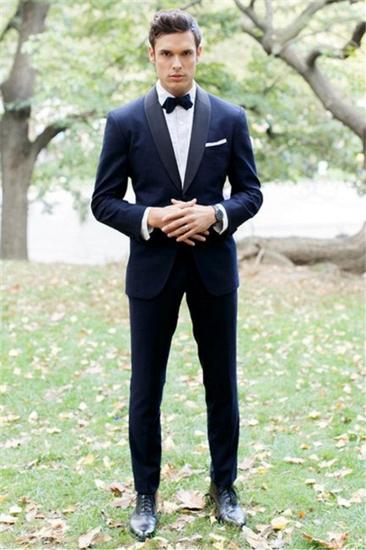 Blue Cape Lapel Custom Wedding Tuxedo | Two Slim Fit Mens Suits Online