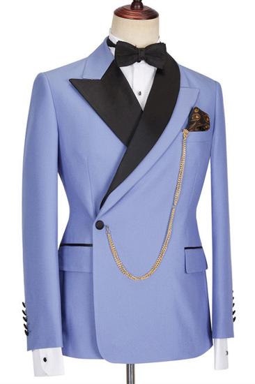Kale Fashion Blue Pointed Lapel Slim Fit Tailored Mens Suit_3