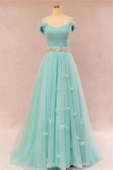 Elegant Sweetheart Ruffles Strapless Evening Dresses Rhinestone Lace Up Prom Gowns_1