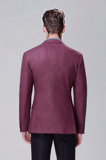 Fashionable red and purple business casual thick suit jacket_3