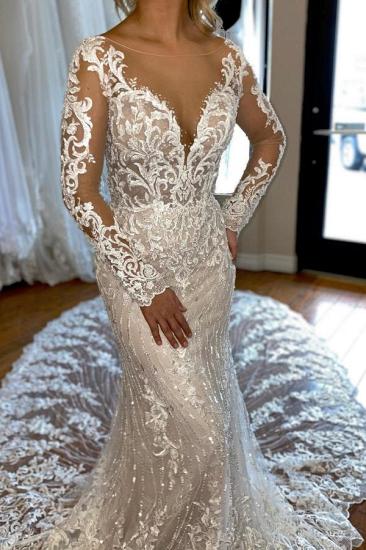 Luxury wedding dresses with sleeves | Wedding dresses mermaid  Lace_3