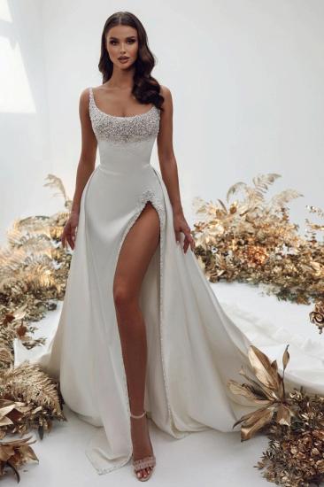 Designer Wedding Dresses A Line Satin | Wedding dresses with glitter_1