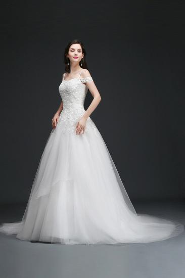 AMIA | A-line Off-the-Shoulder Tulle Elegant Wedding Dresses with Appliques_5