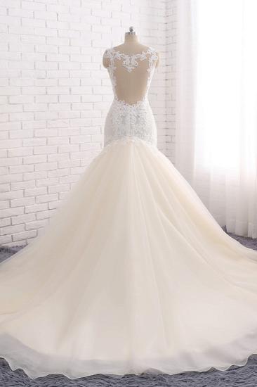 Bradyonlinewholesale Affordable Strapless Mermaid Tulle Lace Wedding Dress Sweetheart Appliques Bridal Gowns On Sale_2