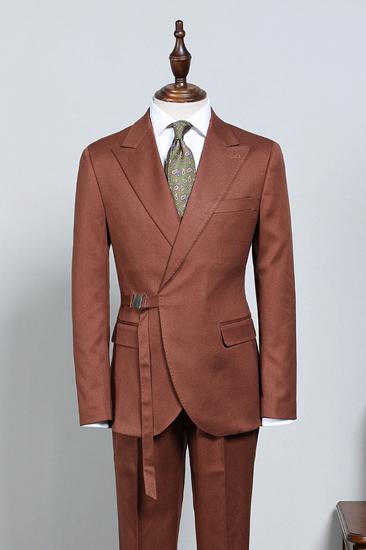David Fashion Caramel with Adjustable Belt Slim Fit Mens Suit_2