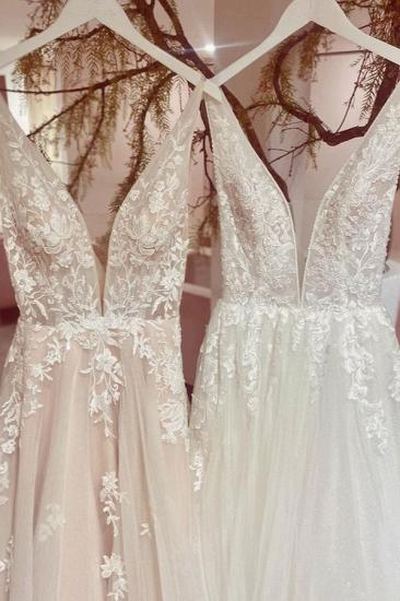 Beautiful v neckline lace Wedding dresses_4