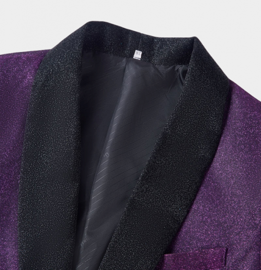 Sparkly Purple Sequins Blazer Online | One Piece Shiny Prom Suits_3
