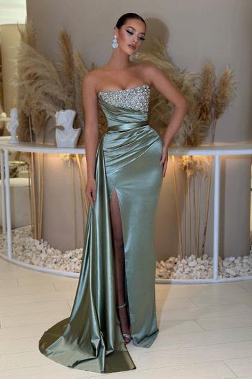 Dusty Green Long Prom Dresses Cheap | Glitter prom dresses_2