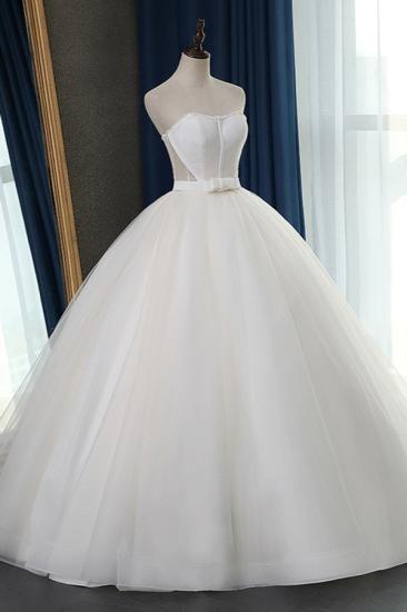 Bradyonlinewholesale Sexy Strapless Sweetheart Wedding Dress Ball Gown Sleeveless White Tulle Bridal Gowns On Sale_3
