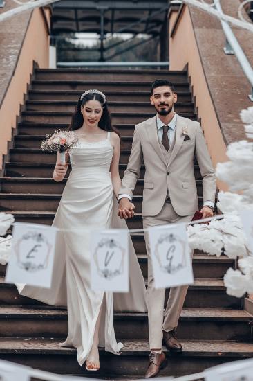Beautiful Wedding Dress Simple Wedding Dresses A Line Satin_6