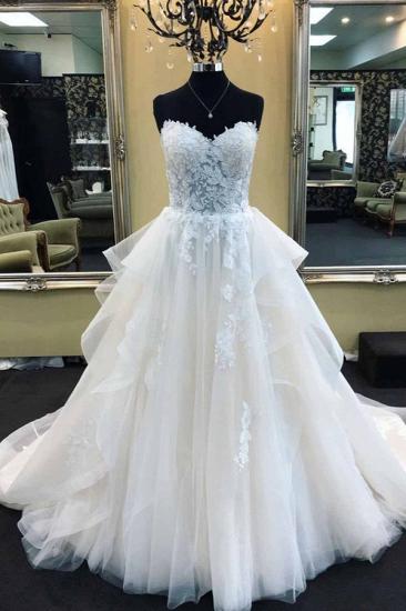 Bradyonlinewholesale Elegant Sweetheart Long Wedding Dress With Lace Appliques Online