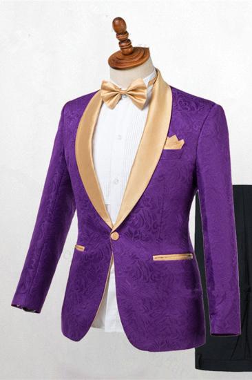 Antonio Purple One Button Gold Lapel Wedding Mens Suit Online_1