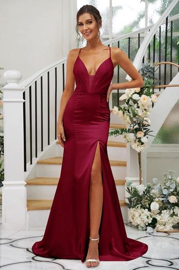 Pink Simple Split Evening Dress | Long Prom Dress Cheap_6