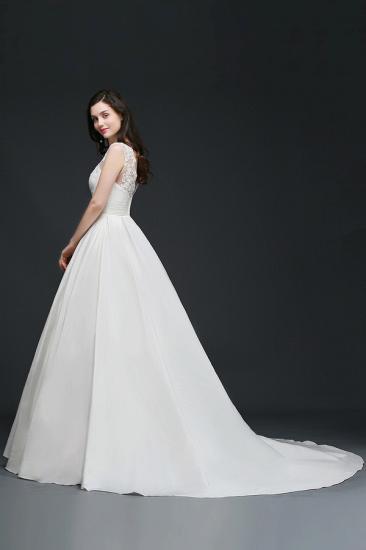 A-line Jewel Delicate Wedding Dress With Lace_3