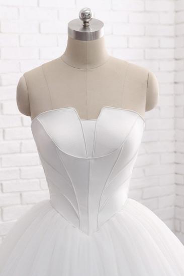 Bradyonlinewholesale Chic Ball Gown Strapless White Tulle Wedding Dress Sleeveless Bridal Gowns On Sale_4