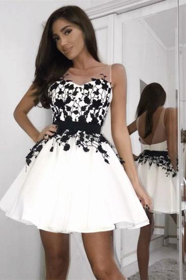 2022 Elegant Short V-Neck Homecoming Dresses | Sleeveless Appliques A-Line Party Dresses_1