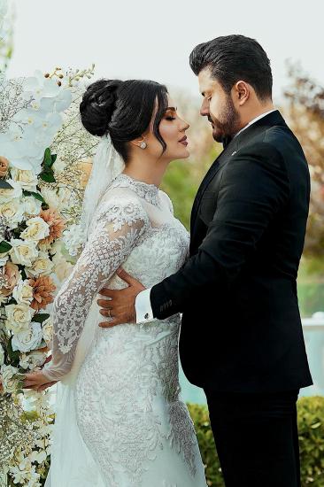 Vintage Wedding Dresses Mermaid Style With Sleeves Lace Wedding Dresses_8