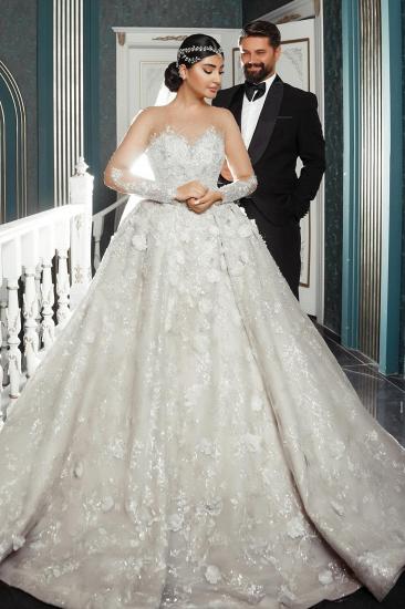 Luxurious Wedding Dresses Princess Lace Cream Wedding Dresses Online