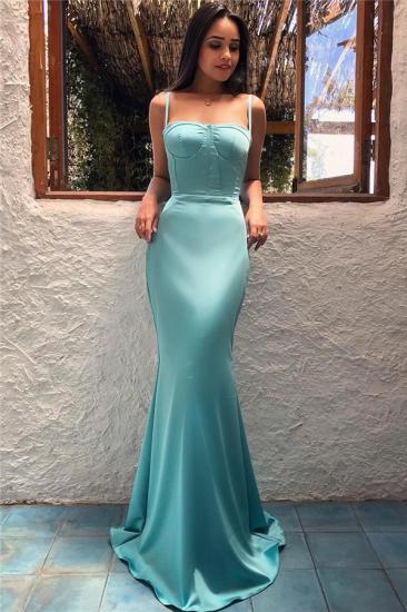 Spaghetti Straps Sexy Mint Evening Dresses Cheap | Sleeveless Mermaid Long Formal Prom Dress