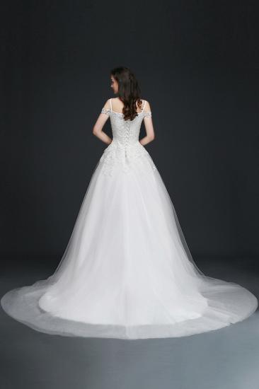 AMIA | A-line Off-the-Shoulder Tulle Elegant Wedding Dresses with Appliques_2