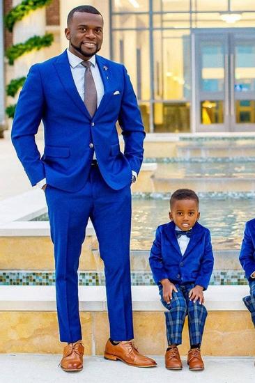 Best Fit Wedding Groomsmen Suit in Royal Blue Pointed Lapel_2