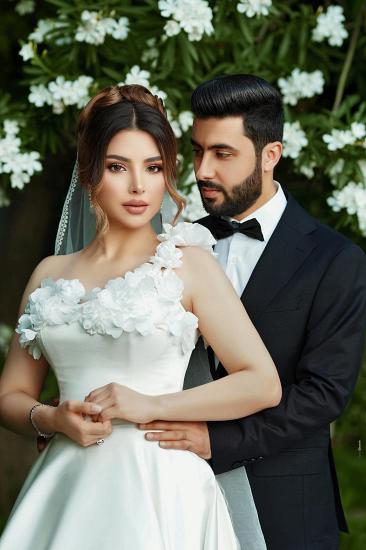 Simple Wedding Dresses A Line Satin Bridal Fashion Online_4