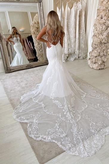 Lace Straps Mermaid Wedding Dresses | Bandage Appliques Bridal Gowns_2