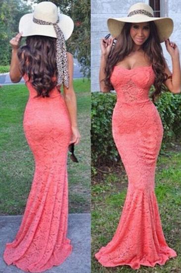 Sexy Full Lace Mermaid Evening Dress Spaghetti Straps Floor Length Prom Dress