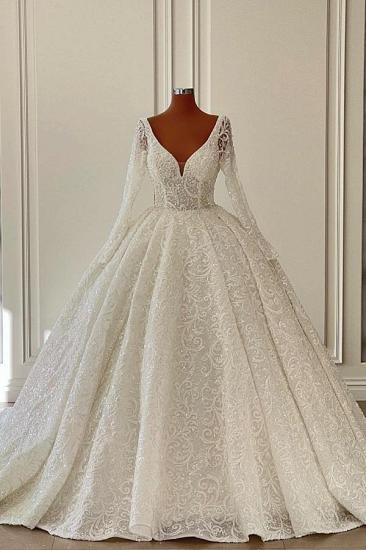 Wedding Dresses A Line Lace | Wedding dresses with sleeves_1