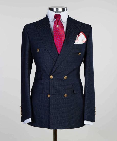 Bryan Black Double Breasted Fashion Best Fit Men's Suit_4