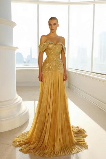 Golden Ball Gowns Long Glitter Prom Dresses Evening Dresses Online