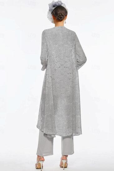 Silver Mother of the Bride Pantsuit Formal Pantsuits Long_2